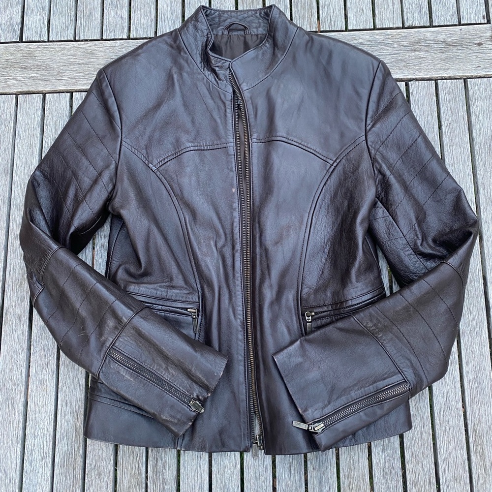 Vintage Brown Leather Jacket - Small